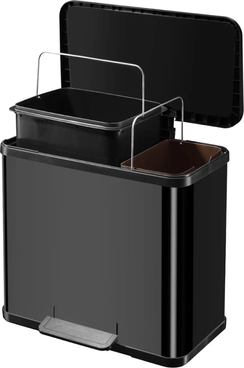 Hailo Öko Duo Plus L Prullenbak - 17L + 9L - Zwart 6 Hailo Öko Duo Plus L Prullenbak - 17L + 9L - Zwart - Afbeelding 4