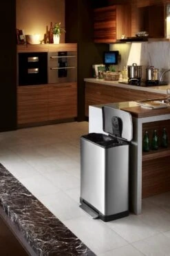 EKO E-Cube Prullenbak - 28+18 L - Mat RVS -Mepal shop 796x1200 4