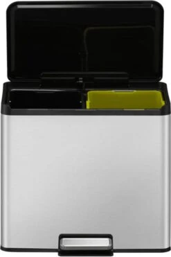 EKO EcoCasa III Recycling Prullenbak - 15 + 15 L - Mat RVS -Mepal shop 798x1200 2