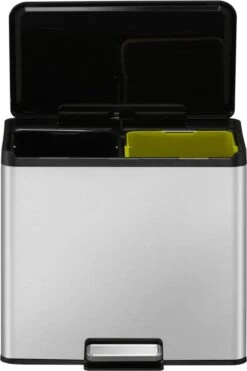 EKO EcoCasa III Recycling Prullenbak - 15 + 15 L - Mat RVS -Mepal shop 799x1200 32
