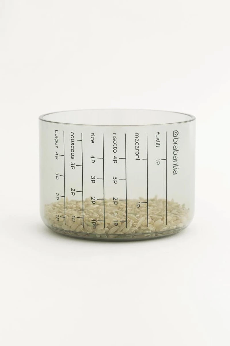 Brabantia Voorraadbussen Met Maatbeker Set Van 2 - 1,3 L - Dark Grey 9 Brabantia Voorraadbussen Met Maatbeker Set Van 2 - 1,3 L - Dark Grey - Afbeelding 7