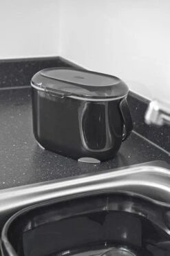 Compost Caddy-GFT Afvalbakje - Losse Binnenemmer - Zwart / Grijs - Met Rol Biologisch Afbreekbare Zakjes -Mepal shop 800x1200 53