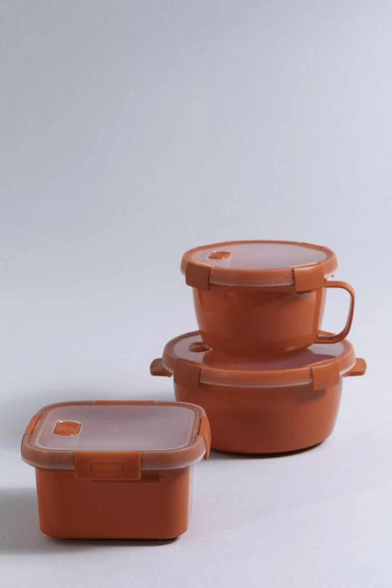 Curver Smart Microwave Eco Steamer Rond 1.6L + Stoomtray - Rood 4 Curver Smart Microwave Eco Steamer Rond 1.6L + Stoomtray - Rood - Afbeelding 2