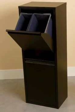 Vuilnisbak Voor Afvalscheiding Met 3 Binnenemmers. Zwart -Mepal shop 801x1200 2