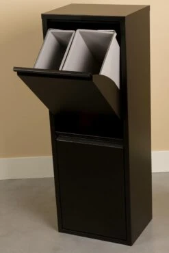 Vuilnisbak Voor Afvalscheiding Met 3 Binnenemmers. Zwart -Mepal shop 801x1200 5