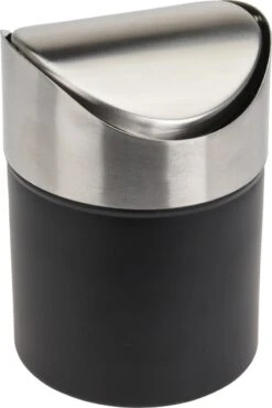 Merkloos Tafelafvalbakje | Matte Zwart |RVS |12x12x16,5CM | 1.5L | Prullenbakje Voor Op Tafel | Tafelprullenbak -Mepal shop 802x1200 2