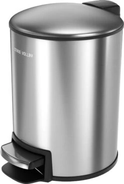 Pedaalemmer - 12 Liter - RVS - Afvalemmer StangVollby Docksta - Toilet - Badkamer - Kantoor - Klein - Soft Close Deksel - Chique Design - RVS Pedaal Prullenbak - Afvalzak Inkeping - Vuilnisbak Badkamer