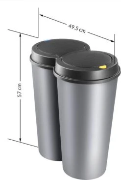 GENERIC Deuba Vuilnisbak Duo 50L – Rond 2x 25 Liter – Kunststof Zilver 13 GENERIC Deuba Vuilnisbak Duo 50L – Rond 2x 25 Liter – Kunststof Zilver -Mepal shop 810x1200 1