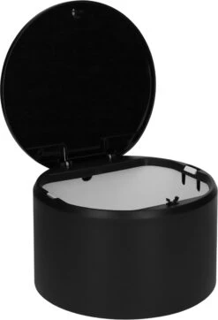 QUVIO Afvalbak Voor Aanrecht - Afvalbakje - Prullenbakje - Met Deksel - Gemakelijk Te Reinigen - Rond - Kunststof - Zwart - 19 X 12 Cm -Mepal shop 818x1200 1