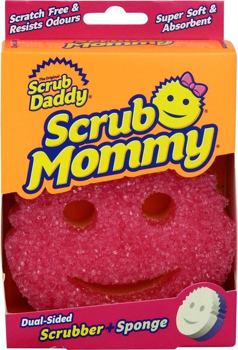 Scrub Daddy - Scrub Mommy Krasvrije Spons Dubbelzijdig Roze 3 Scrub Daddy - Scrub Mommy Krasvrije Spons Dubbelzijdig Roze