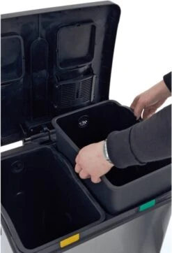 EKO Rejoice Prullenbak - 2x 30 L - Mat RVS -Mepal shop 819x1200 2