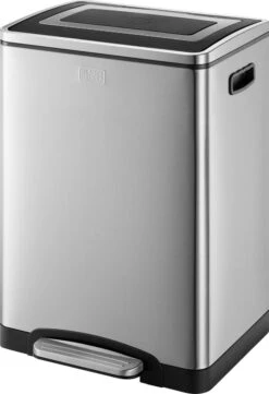 Black & Decker BLACK+DECKER Pedaalemmer RVS - Inhoud 2x20L - Soft Close - Moderne Prullenbak