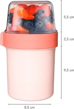 Lock&Lock Yoghurtbeker - Yoghurt Beker To Go - Muesli Beker To Go - Lunchpot - Lunchbeker - Medium - 560 Ml + 310 Ml - Roze -Mepal shop 820x1200 8