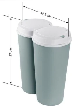 Deuba Dubbele Vuilnisbak 50 L – Met Drukknoppen 2 X 25L Groen -Mepal shop 825x1200 1