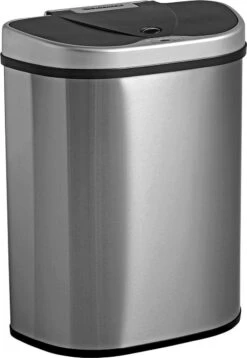 Afvalscheiding Sensor Prullenbak RVS 70 Liter - 2 Vakken - 2x35L - Zilver - Recycle Afvalemmer Homra QUBIX - Automatische Softclose Deksel - Hygiënische Design Vuilnisbak - Sensorbediening - Vingerafdrukvrij - Vuilafstotend - Keuken & Kantoor Vuilbak