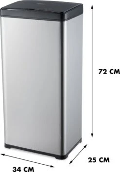 MOA Sensor Prullenbak - 50 Liter - RVS & Duurzaam ABS - Non-slip - Geruisloze Deksel - Vertraagd Sluiten Modus - Stainless - SB02S 15 MOA Sensor Prullenbak - 50 Liter - RVS & Duurzaam ABS - Non-slip - Geruisloze Deksel - Vertraagd Sluiten Modus - Stainless - SB02S -Mepal shop 835x1200 3