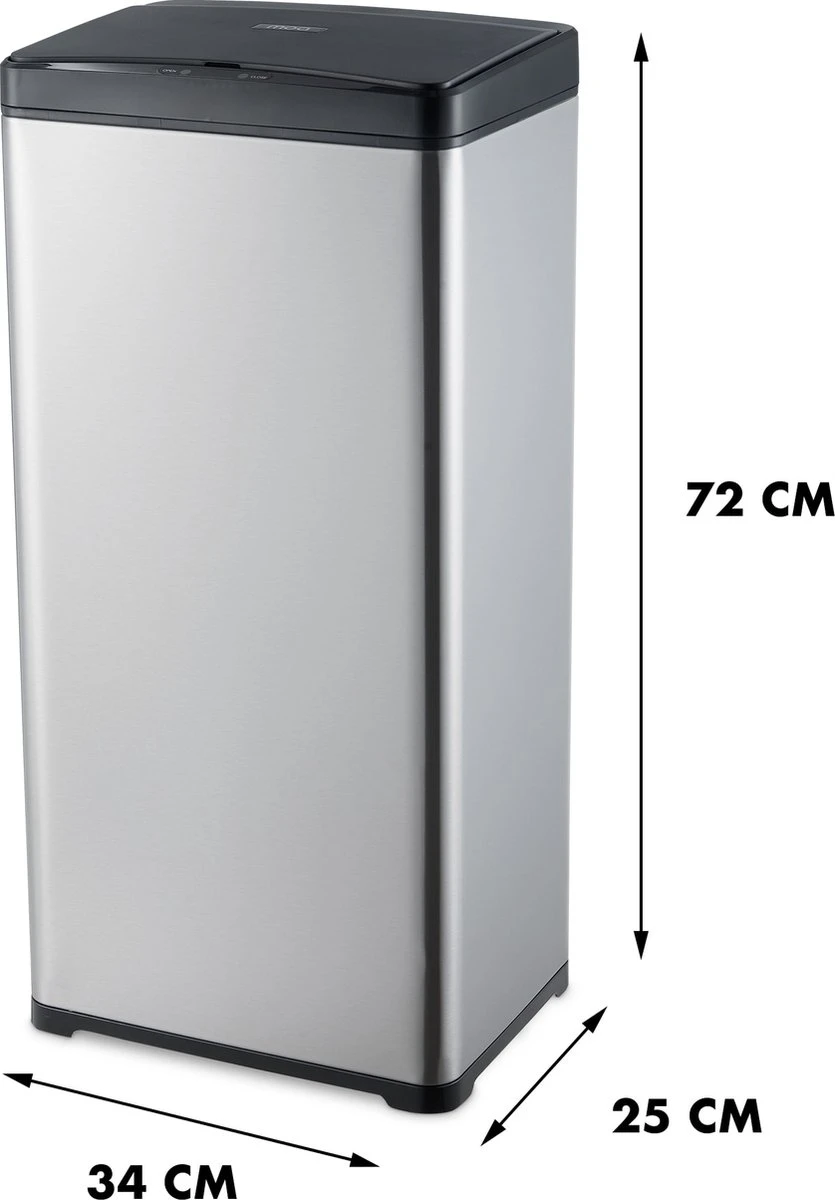 MOA Sensor Prullenbak - 50 Liter - RVS & Duurzaam ABS - Non-slip - Geruisloze Deksel - Vertraagd Sluiten Modus - Stainless - SB02S 5 MOA Sensor Prullenbak - 50 Liter - RVS & Duurzaam ABS - Non-slip - Geruisloze Deksel - Vertraagd Sluiten Modus - Stainless - SB02S - Afbeelding 3