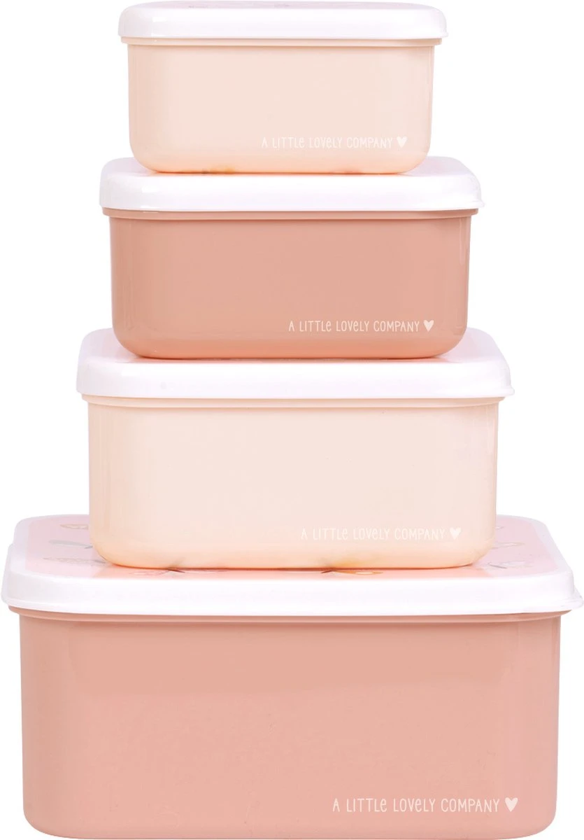 A Little Lovely Company - Brooddoos - Broodtrommel - Lunch & Snack Box Set Van 4 - Vlinders 4 A Little Lovely Company - Brooddoos - Broodtrommel - Lunch & Snack Box Set Van 4 - Vlinders - Afbeelding 2