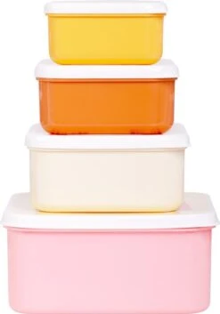A Little Lovely Company - Brooddoos - Broodtrommel - Lunch & Snack Box Set Van 4 - Regenbogen -Mepal shop 840x1200 2