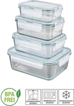 GOURMETmaxx Klick-it Glazen Bewaardozen, Set Van 4 Potten Met Deksels | Vaatwasmachine-, Magnetron- En Vriezerbestendig, Deksels Met Siliconen Afdichting En 4-weg Kliksluiting Transparent 14 GOURMETmaxx Klick-it Glazen Bewaardozen, Set Van 4 Potten Met Deksels | Vaatwasmachine-, Magnetron- En Vriezerbestendig, Deksels Met Siliconen Afdichting En 4-weg Kliksluiting Transparent -Mepal shop 842x1200 3