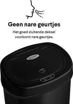 Homra FONIX Sensor Prullenbak Zwart 50 Liter - Automatische Soft Close Deksel - 50L - Zwarte Afvalemmer - Infrarood Sensor - Vuilnisbak Met Elektrische Deksel - Sensorbediening - Vingerafdrukvrij - Vuilafstotend - Zwarte Keuken En Kantoor Vuilbak -Mepal shop 847x1200 1
