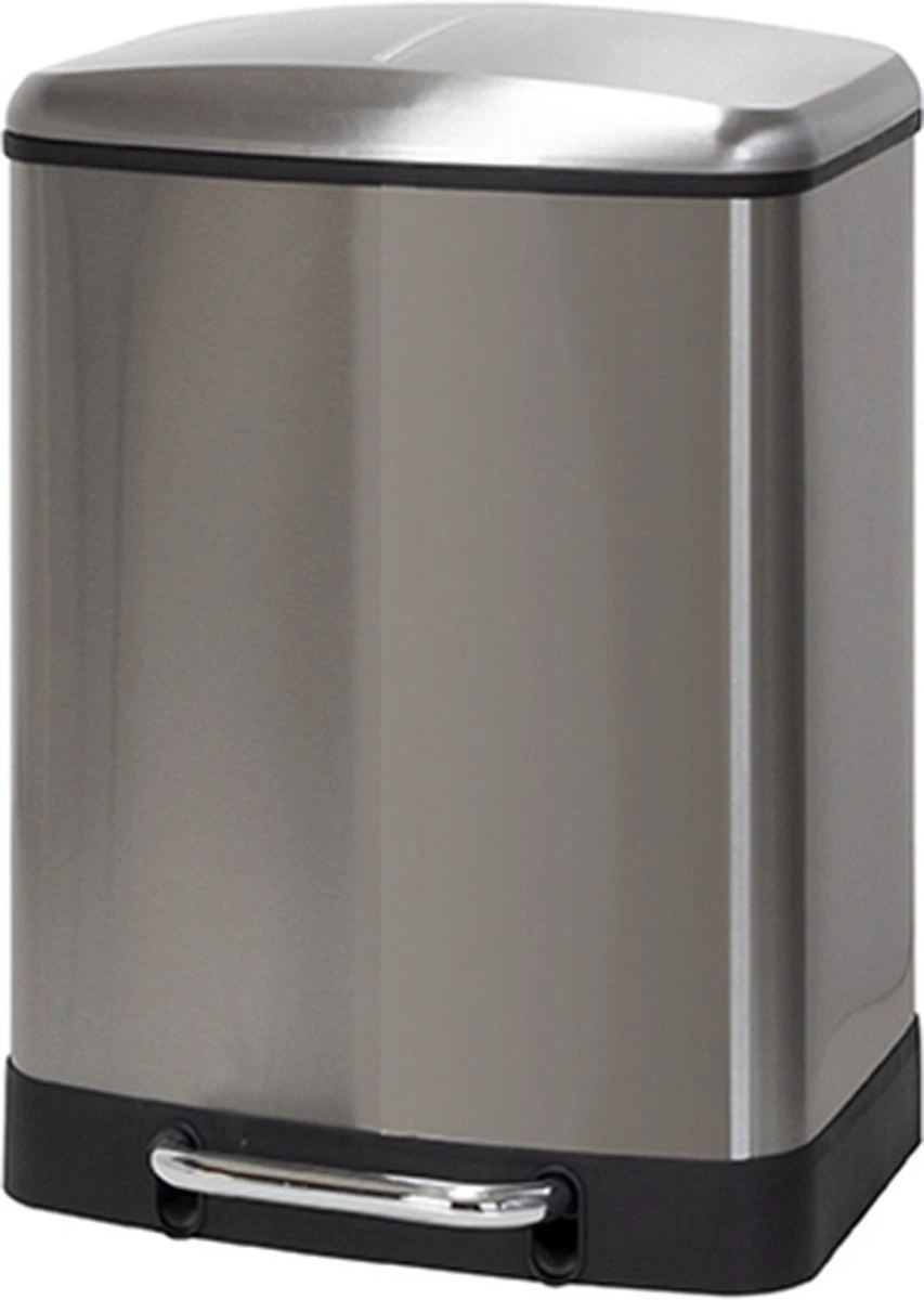 Duett-Afvalscheidings Pedaalemmer - 2 Vakken - 12 Liter + 12 Liter -Soft Close- Fingerprint Proof- Chroom 3 Duett-Afvalscheidings Pedaalemmer - 2 Vakken - 12 Liter + 12 Liter -Soft Close- Fingerprint Proof- Chroom