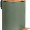 Zeller Prullenbak/pedaalemmer - Metaal - Bamboe Hout - 3L - Salie Groen -Mepal shop 856x1200 2