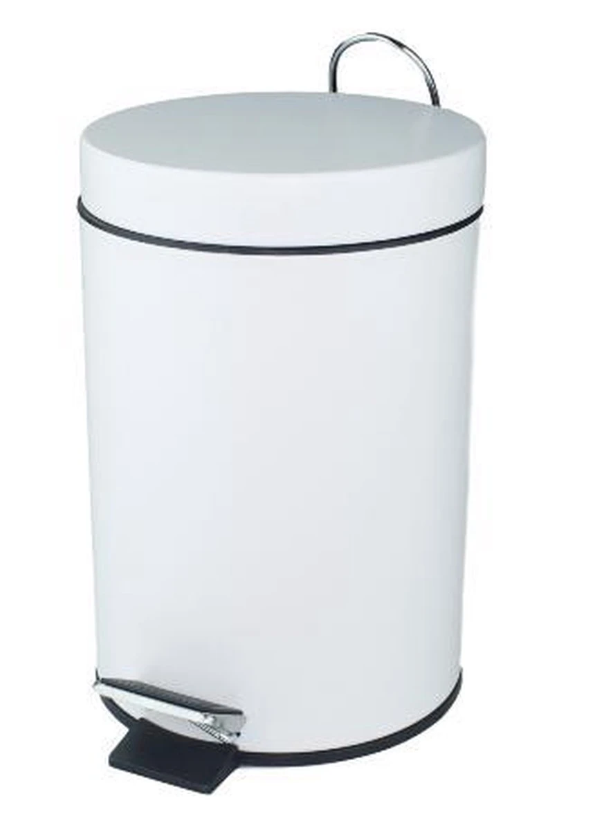 Merkloos Pedaalemmer - Wit - 3l - 25x16.5cm 6 Merkloos Pedaalemmer - Wit - 3l - 25x16.5cm - Afbeelding 4