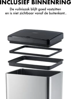 MOA Sensor Prullenbak - 50 Liter - RVS & Duurzaam ABS - Non-slip - Geruisloze Deksel - Vertraagd Sluiten Modus - Stainless - SB02S 23 MOA Sensor Prullenbak - 50 Liter - RVS & Duurzaam ABS - Non-slip - Geruisloze Deksel - Vertraagd Sluiten Modus - Stainless - SB02S -Mepal shop 862x1200 4