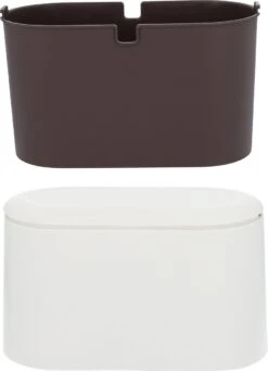 QUVIO Afvalbakje Aanrecht - 2.5 Liter - Afvalbakje Bureau - Prullenbakje - Mini Afvalbakje - Afvalemmers - Kunststof - 10 X 21 X 13 Cm - Wit -Mepal shop 866x1200 1