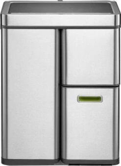 EKO Mirage Plus Sensor Afvalscheider Prullenbak - 30 + 15 + 15 L - Mat RVS -Mepal shop 874x1200 5