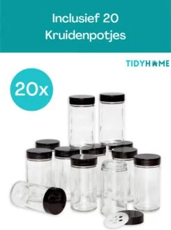 TidyHome Kruidenrek Draaibaar - Kruidenpotjes - Kruiden Carrousel - 20 Kruidenpotjes - Zwart - RVS - Draaibaar - Aanrecht Organizer - Inclusief Labels, Pen En Trechter - Keuken Organizer 16 TidyHome Kruidenrek Draaibaar - Kruidenpotjes - Kruiden Carrousel - 20 Kruidenpotjes - Zwart - RVS - Draaibaar - Aanrecht Organizer - Inclusief Labels, Pen En Trechter - Keuken Organizer -Mepal shop 889x1200 3