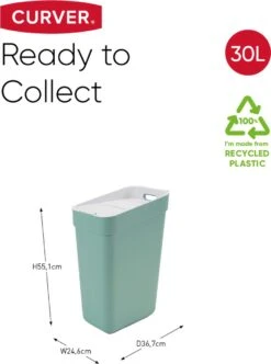 Curver Ready To Collect Prullenbak 30L - Groen/Lichtgrijs -Mepal shop 893x1200 7