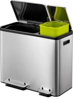 EKO EcoCasa Recycle Prullenbak - 30 + 15 L - Mat RVS -Mepal shop 894x1200 1
