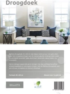 Ballista Raamdoeken Grijs Origineel 1 Droogdoek 40 X 60 Met Nanofiber 40 X 40 Cm Klasse 1 -Mepal shop 899x1200 7