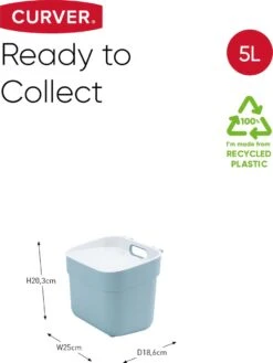 Curver Ready To Collect Prullenbak - GFT - 5L - Blauw/Lichtgrijs -Mepal shop 900x1200 13