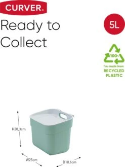 Curver Ready To Collect Prullenbak - GFT - 5L - Groen/Lichtgrijs -Mepal shop 900x1200 17