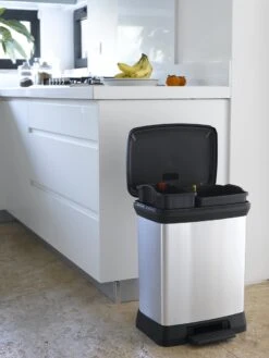 Curver Decobin Duo Prullenbak Afvalscheider - 10L + 18L - Metallic -Mepal shop 900x1200 18