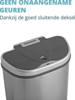 Afvalscheiding Sensor Prullenbak RVS 70 Liter - 2 Vakken - 2x35L - Zilver - Recycle Afvalemmer Homra QUBIX - Automatische Softclose Deksel - Hygiënische Design Vuilnisbak - Sensorbediening - Vingerafdrukvrij - Vuilafstotend - Keuken & Kantoor Vuilbak -Mepal shop 907x1200 4
