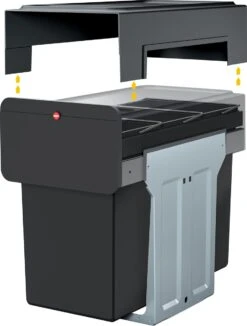 Hailo 0310-300 EcoLine Design Trio L Inbouwafvalemmer 3x10L Met 3 Compartimenten Zwart -Mepal shop 909x1200 2