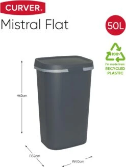 Curver Mistral Flat Prullenbak - 50L - Antraciet 13 Curver Mistral Flat Prullenbak - 50L - Antraciet -Mepal shop 910x1200 3