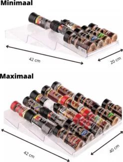 Merkloos Kruidenrek Lade - Kruiden Organizer - Kruidenrek Uitschuifbaar - Lade Organizer - Kruiden Opbergen Lade - Kruidenrekje Schuif - Min. 20x42 Max. 40x42 -Mepal shop 913x1200 4