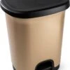 Kunststof Afvalemmer/vuilnisemmer/pedaalemmer In Het Goud/zwart Van 18 Liter Met Deksel/pedaal 33 X 28 X 40 Cm -Mepal shop 922x1200 2