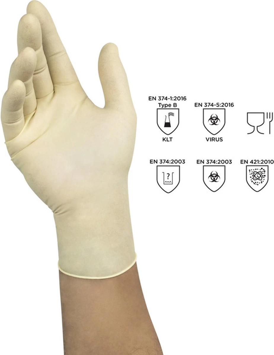 ANSELL MICROFLEX® 63-864 - Latex Wegwerp Handschoenen, Poedervrij, M, Wit, 100 Stuks 7 ANSELL MICROFLEX® 63-864 - Latex Wegwerp Handschoenen, Poedervrij, M, Wit, 100 Stuks - Afbeelding 5