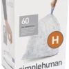 Simplehuman Afvalzak Code H - Kunststof - 30-35 Liter - Pak Van 3x20 Stuks - Transparant