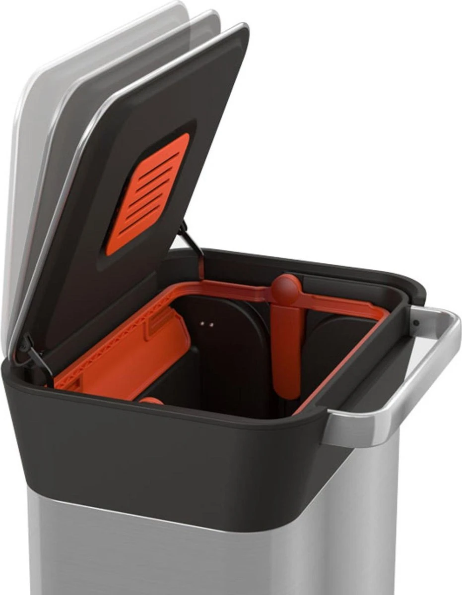 Joseph Joseph Intelligent Waste Prullenbak Titan Slim - RVS - 30 L - Zilver 12 Joseph Joseph Intelligent Waste Prullenbak Titan Slim - RVS - 30 L - Zilver - Afbeelding 10