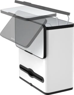 Stangvollby Vallvik Prullenbak – 4 Liter – Keukenrol Dispenser – Wit – RVS - Ophangbare Vuilbak - Afvalscheiding - Uitneembare Binnenemmer – Inbouw Vuilnisbak – Keuken Afvalemmer – Ruimtebesparend – Staand - Ophangen – Keukenrol Houder – GFT Bakje -Mepal shop 934x1200 2