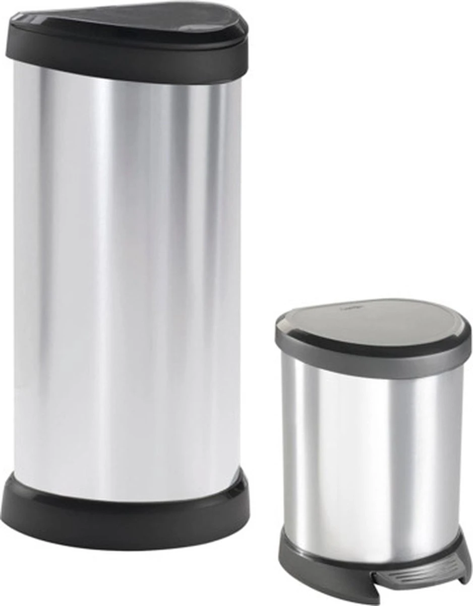 Curver Decobin Push Prullenbak - 40L - Metallic - Recycled Kunststof 7 Curver Decobin Push Prullenbak - 40L - Metallic - Recycled Kunststof - Afbeelding 5