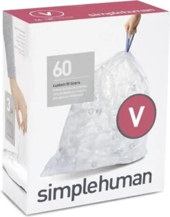 Simplehuman Afvalzakken 16-18 Liter Code V Transparant - 60 Stuks