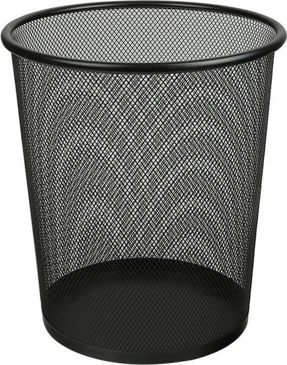 Merkloos Prullenbak - Afvalemmer - Papierbak - Rond - Metaal - Zwart 3 Merkloos Prullenbak - Afvalemmer - Papierbak - Rond - Metaal - Zwart